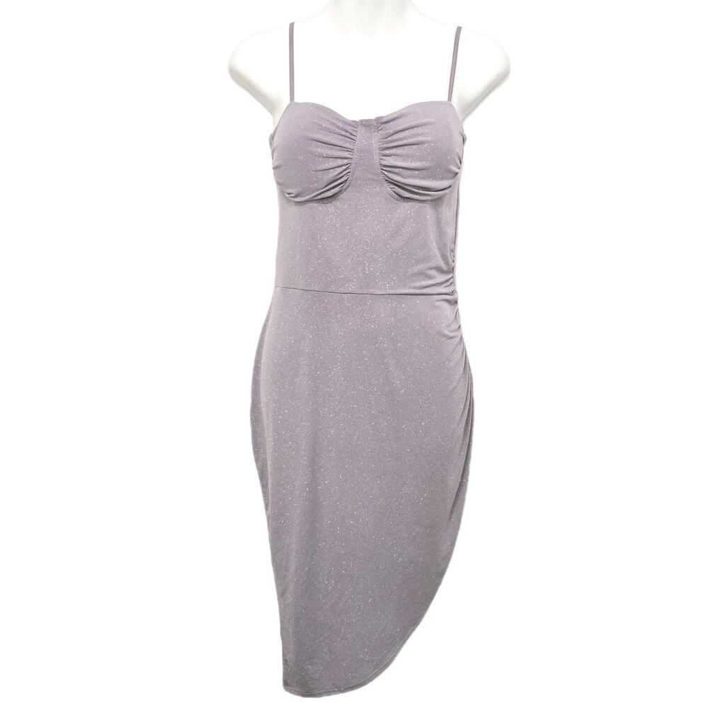 Glitter Lavender Babydoll Dress Juniors Small Mini Party Rave Whimsigoth Date
